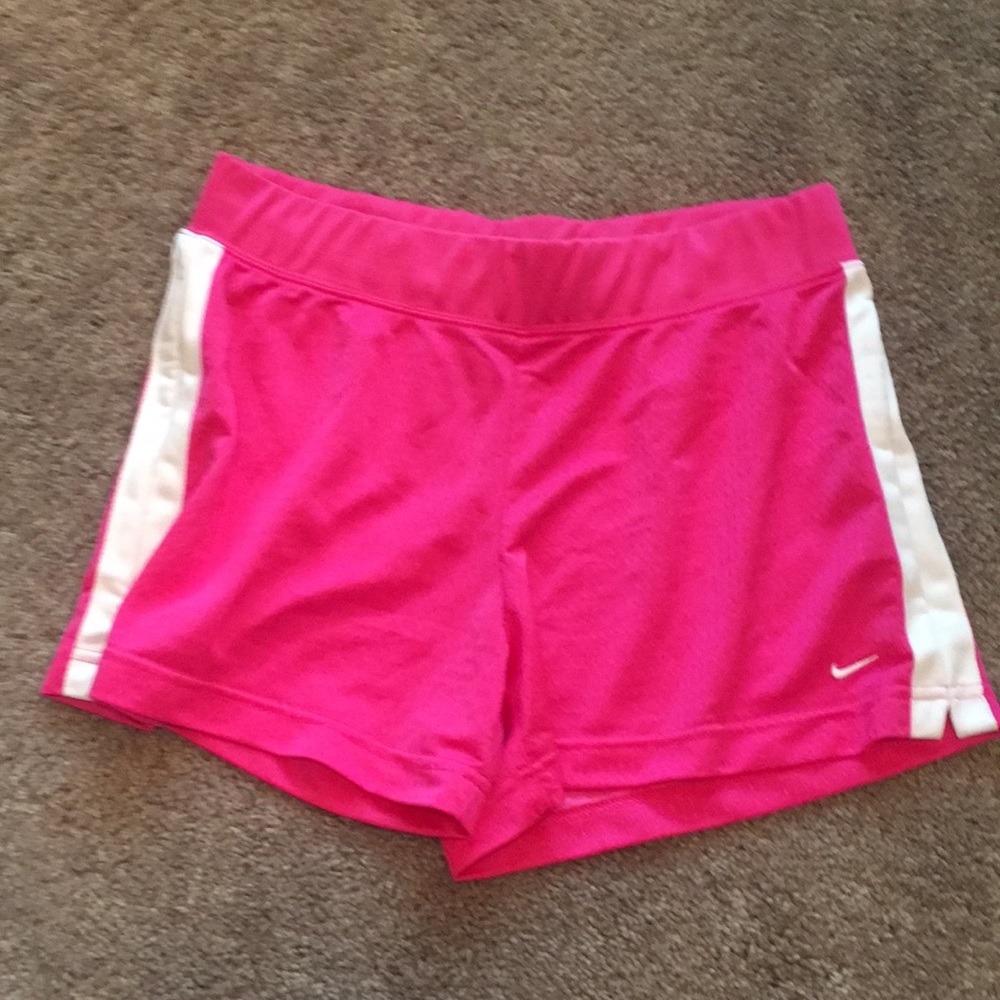Pink Nike workout shorts